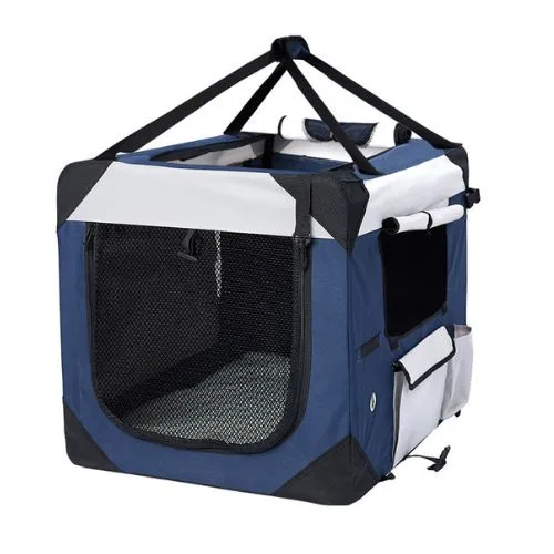 Oakleigh Home Blue Soft Crate Pet Travel Carrier - blue