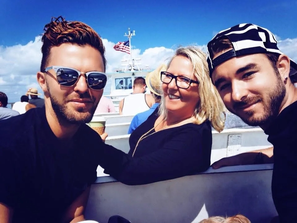Rupert, Mandy and Matt are on a boat in the sunshine.