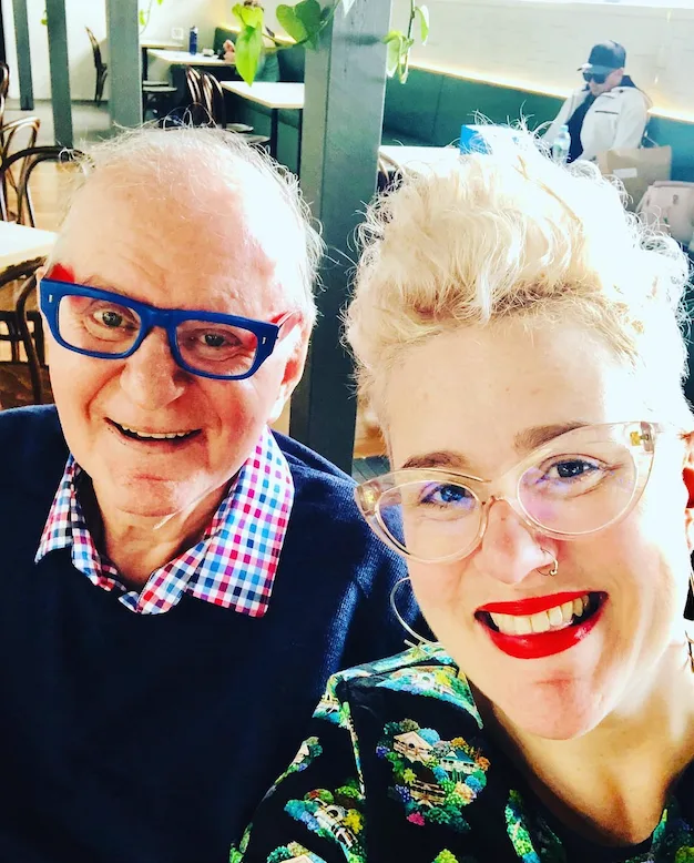 Katie Noonan with her father Brian in a self portrait.
