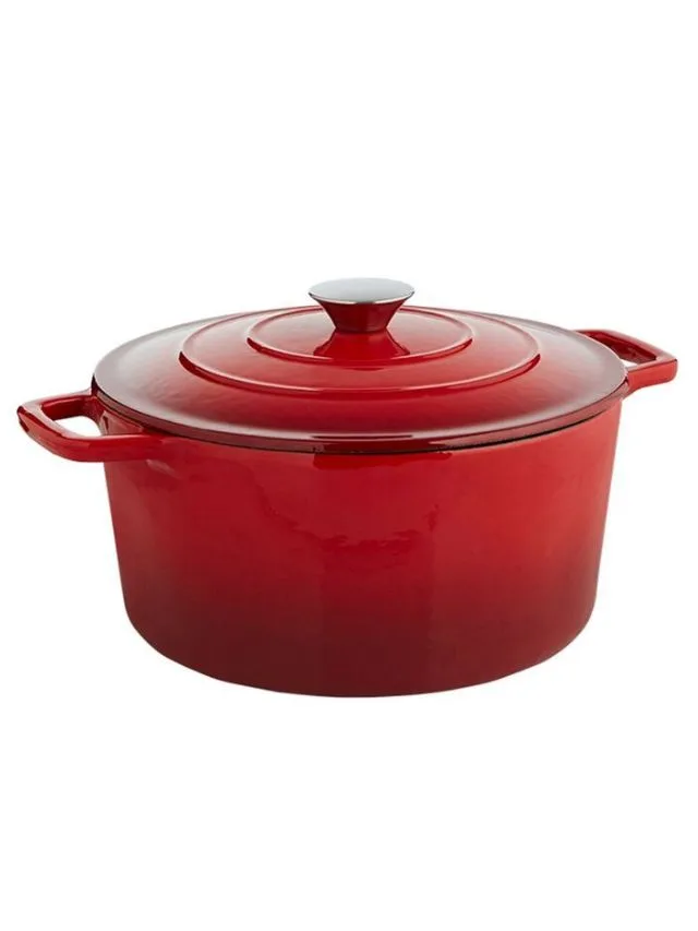 Smith + Nobel Traditions 5L Cast Iron Casserole Pot Red - practical gift ideas