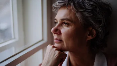 woman looking sad