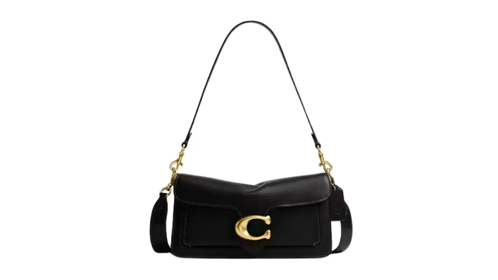 Tabby Shoulder Bag 26 - natural grain leather - brass/black