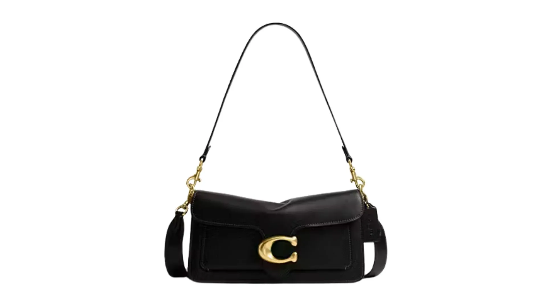 Tabby Shoulder Bag 26 - natural grain leather - brass/black
