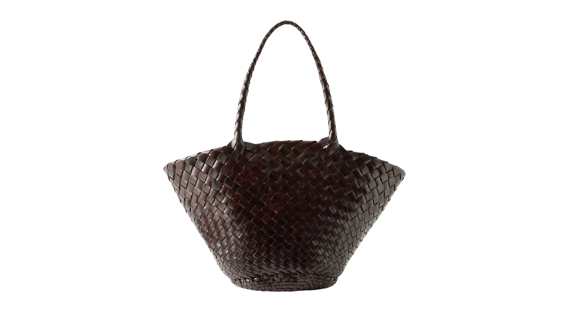 Dragon Diffusion Egola woven leather tote - dark brown