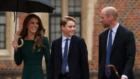 Prince George arrives for his first day at Eton College 