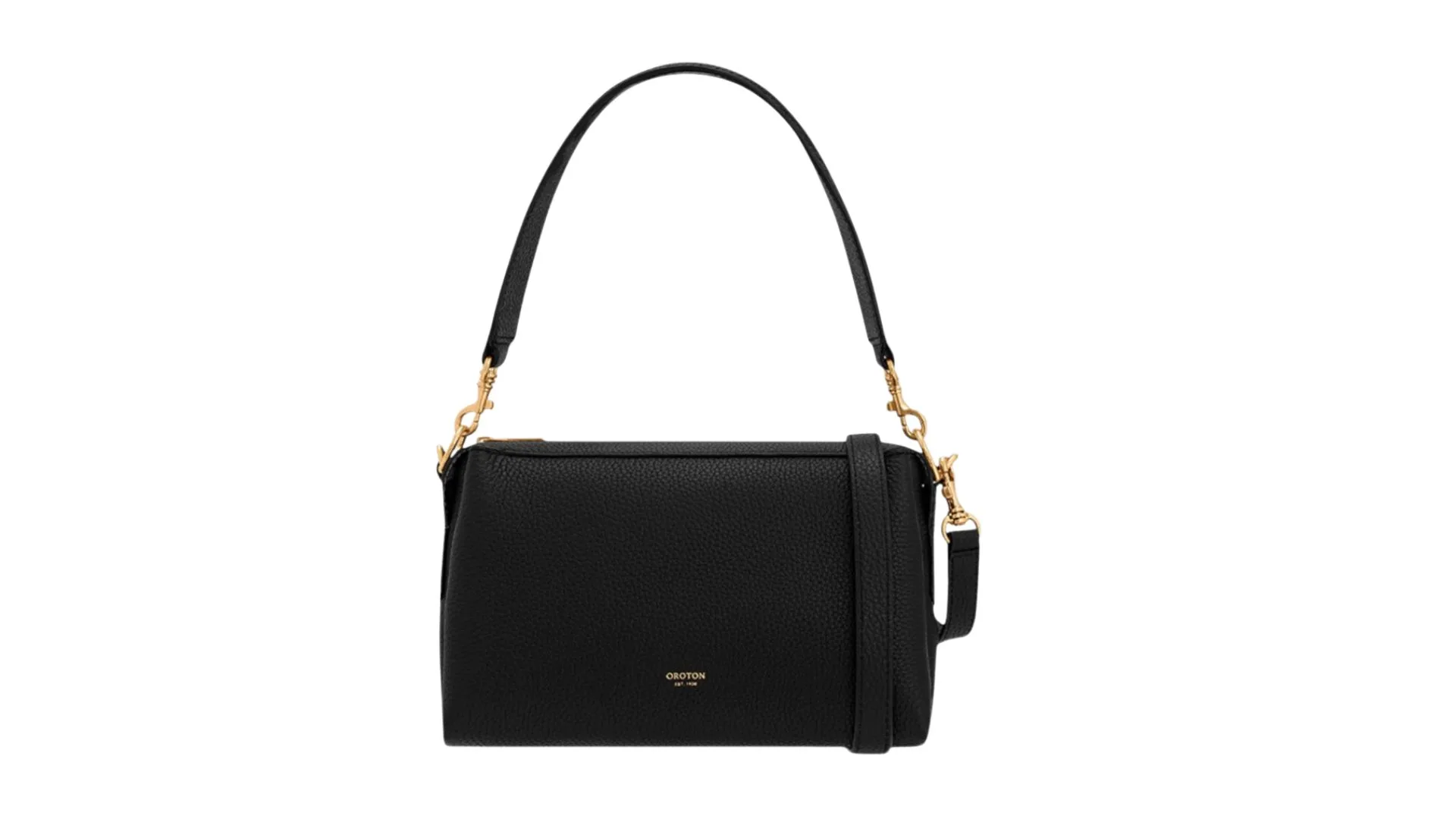 Oroton Alice Crossbody - black - pebbled leather bag