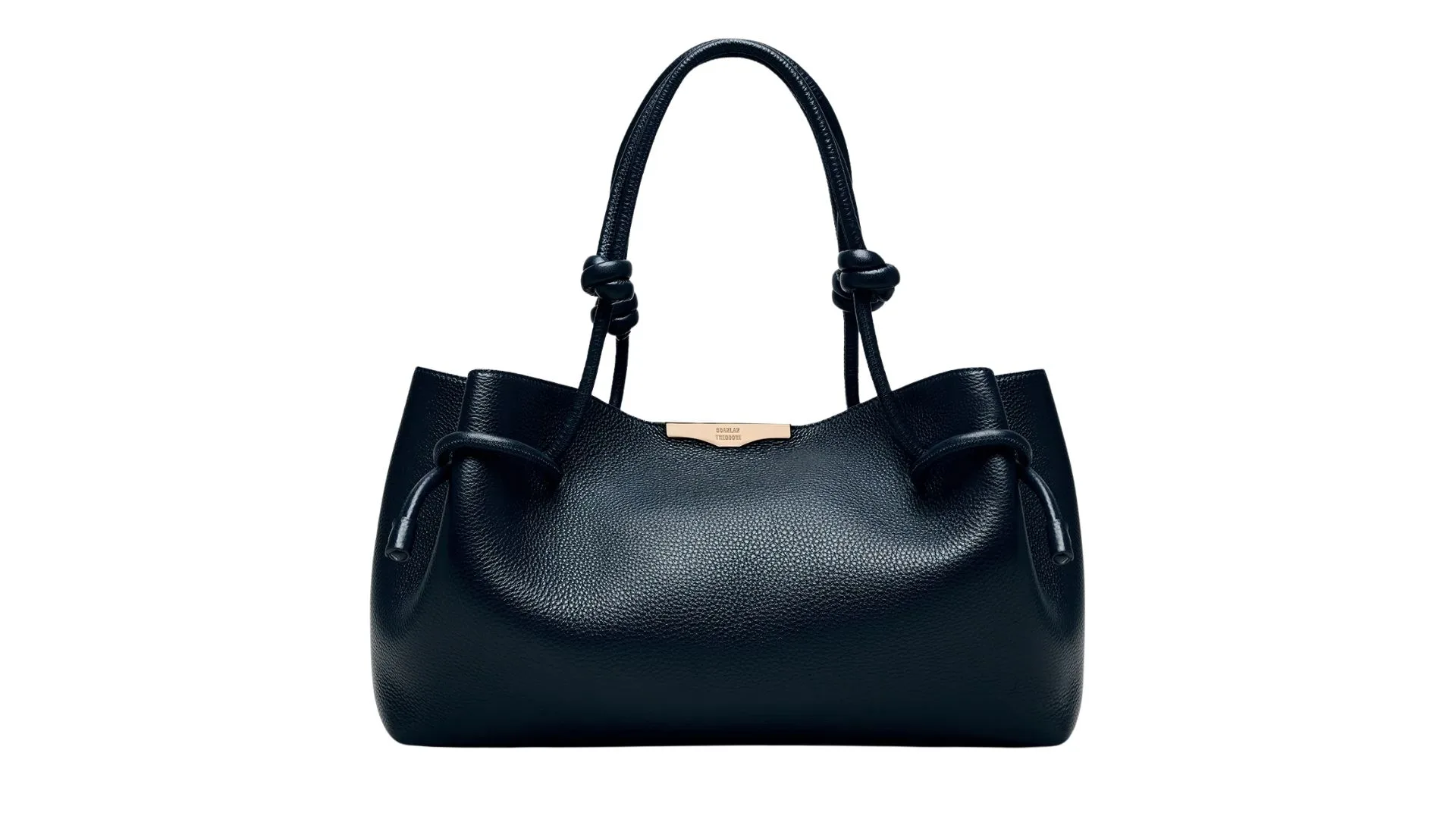 navy leather quiet luxury bag by scanlan theodore
