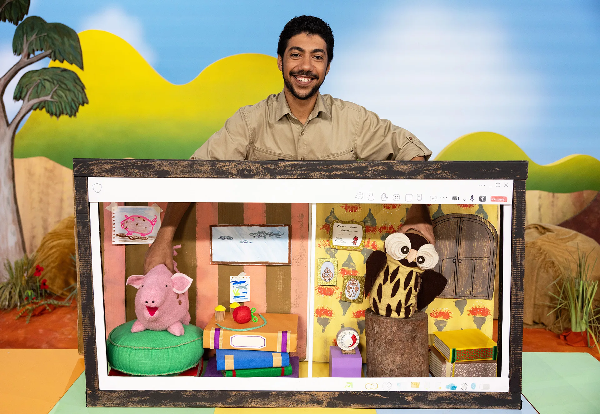 Hunter Page-Lochard on the Play Schhol set. Image supplied and used with permission by ABC.