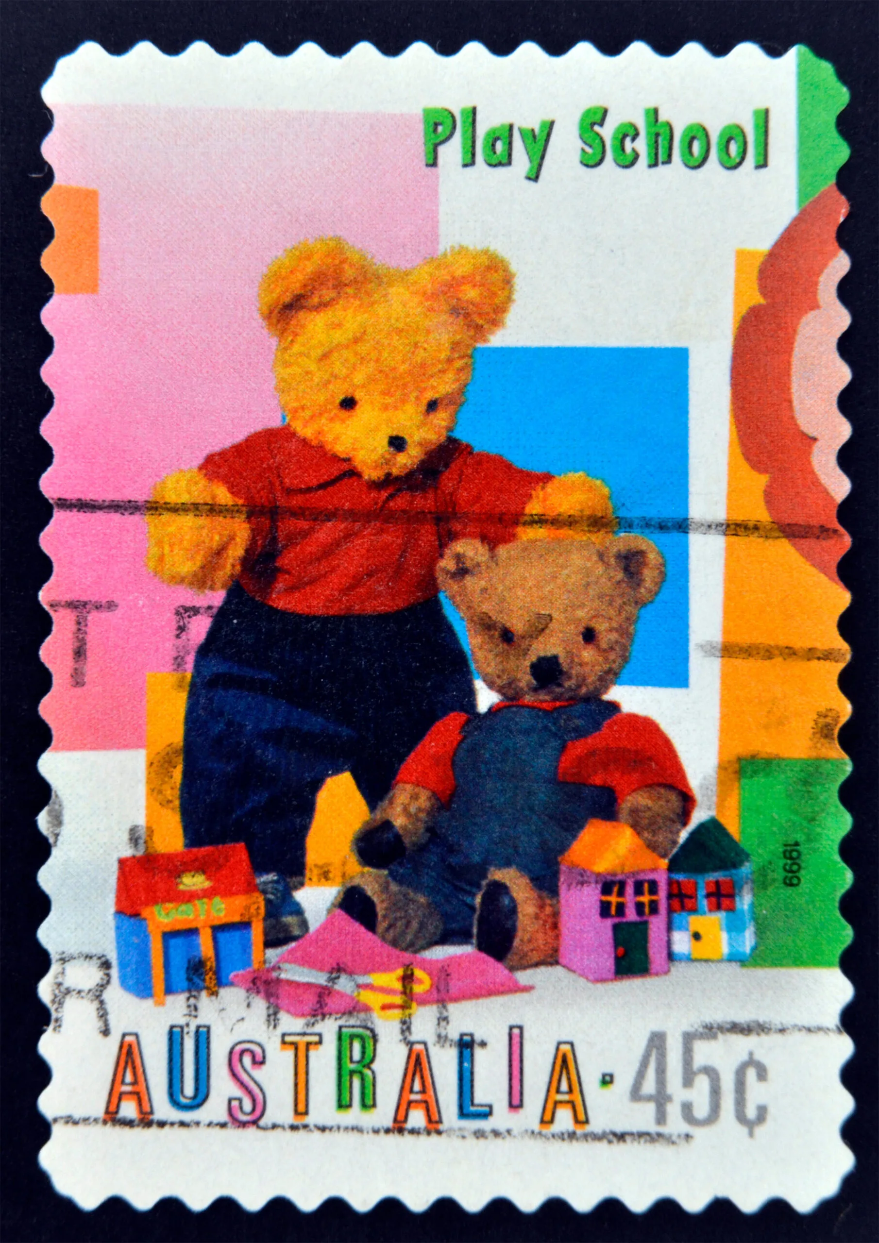FK8WRN AUSTRALIA - CIRCA 1999: A stamp printed in Australia dedicated to children&acute;s TV shows Play school, circa 1999