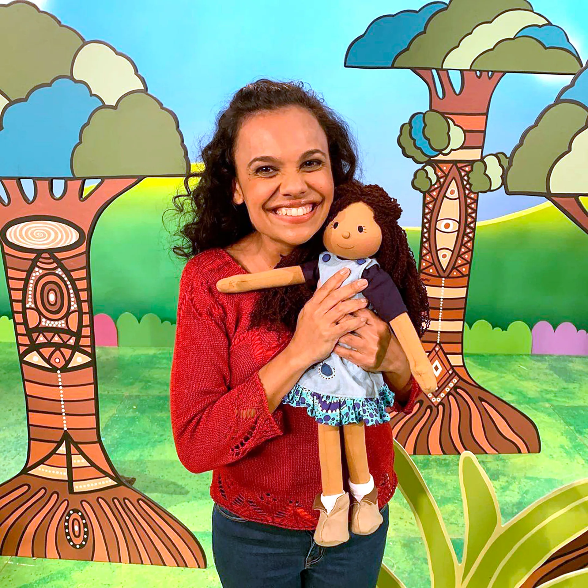 Miranda Tapsell with Kiya. Image supplied and used with permission by ABC.