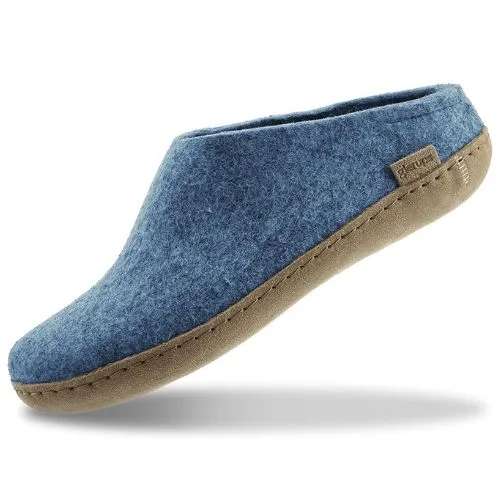 Glerups Wool Slipper - blue. Featured in best slippers article for AWW.