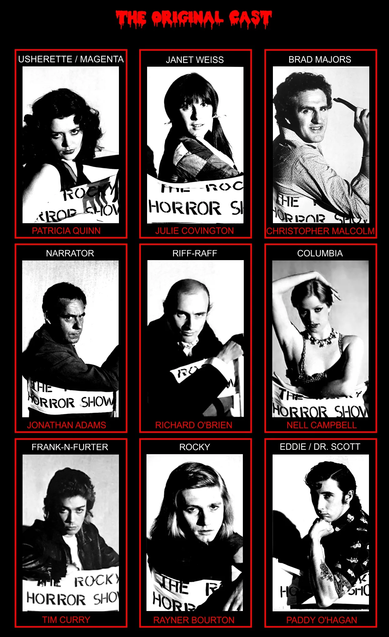 The original cast of The Rocky Horror Show, PHoto supplied and used with permission.