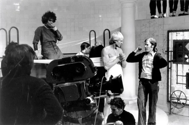 Jim Sharman (far right) on set of the Rocky Horror Picture Show. Photo supplied and used with permission.