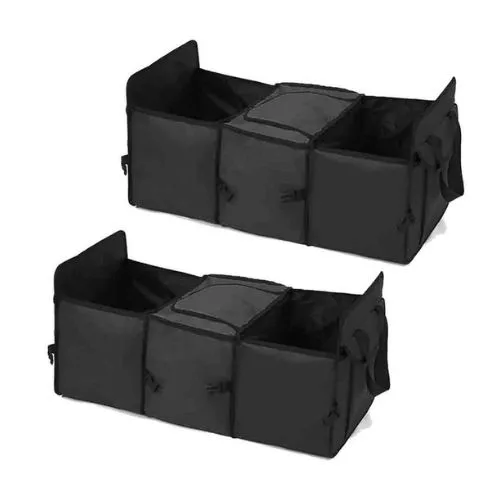 SOGA Waterproof Car Boot Storage Box Black 2 Pack