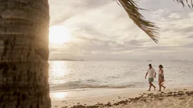 couple walking on the beach