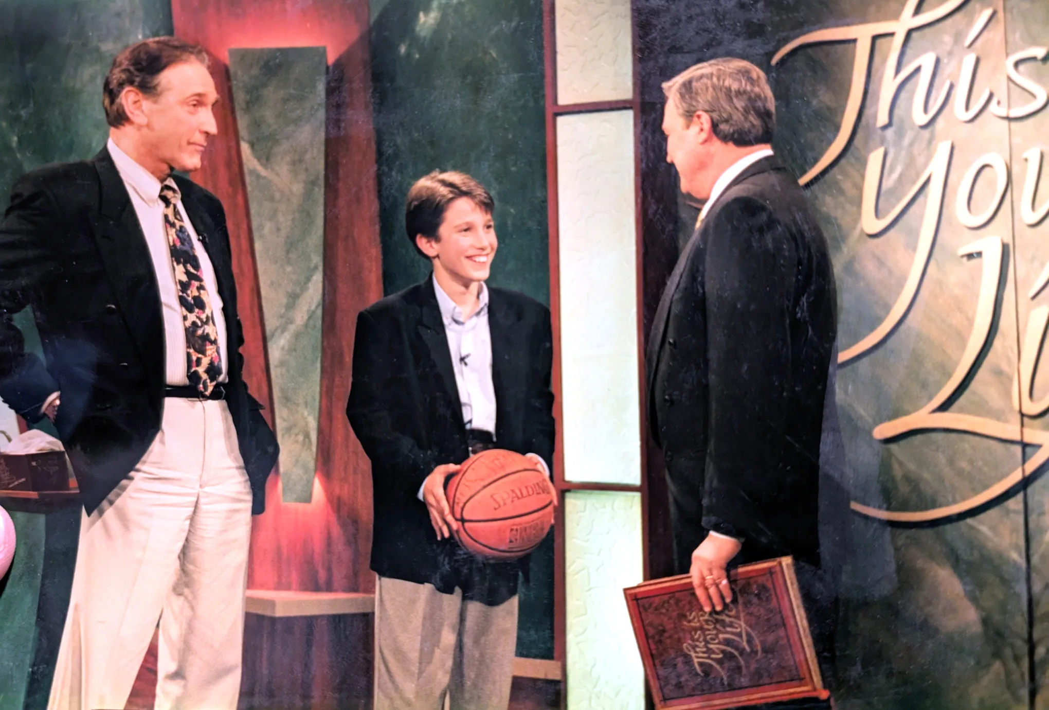 Don Lane with son PJ  Lane on the set of This Is Your Life