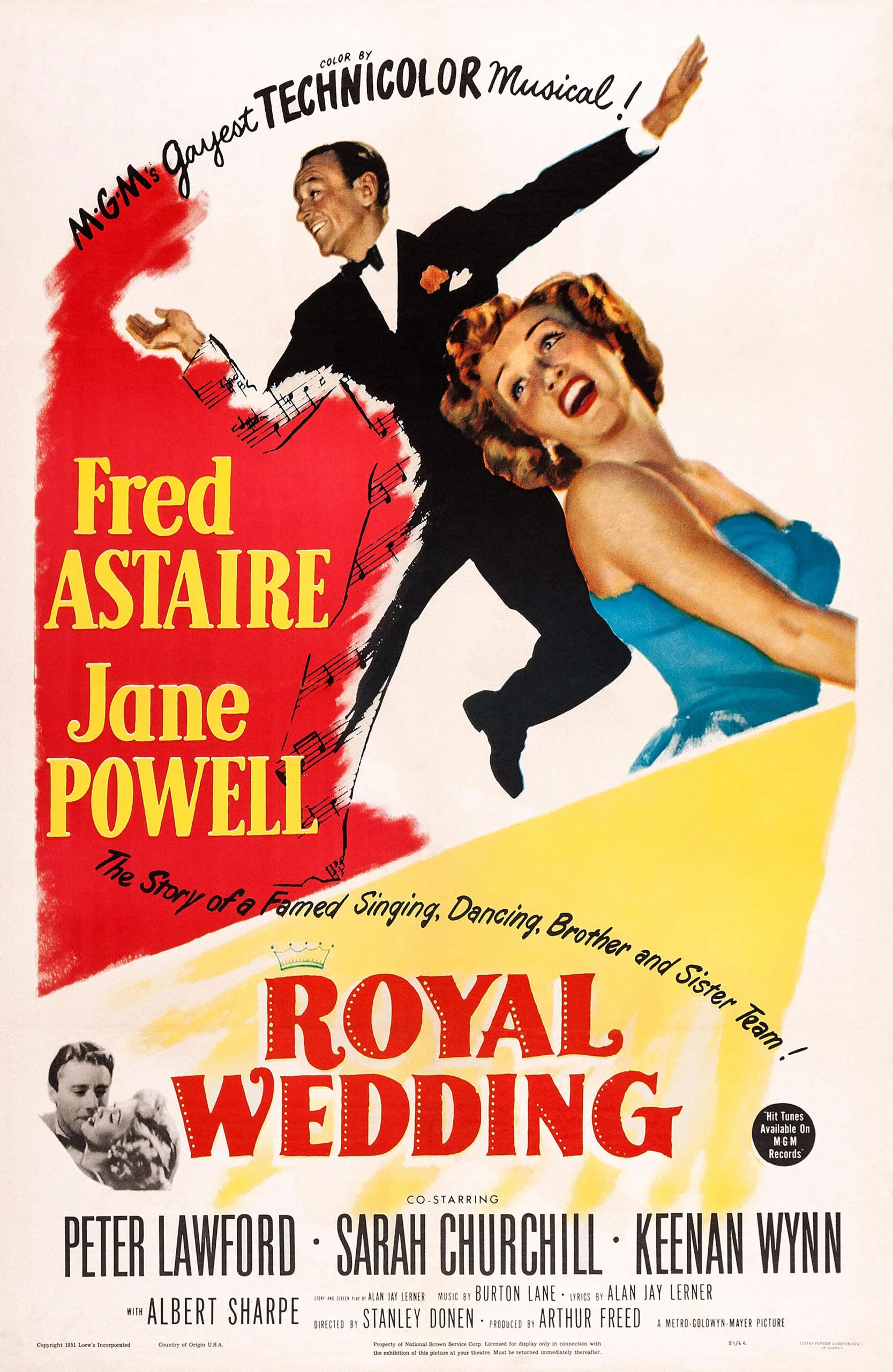 Royal Wedding, poster, US poster art, from left: Fred Astaire, Jane Powell, 1951. (Photo by LMPC via Getty Images)