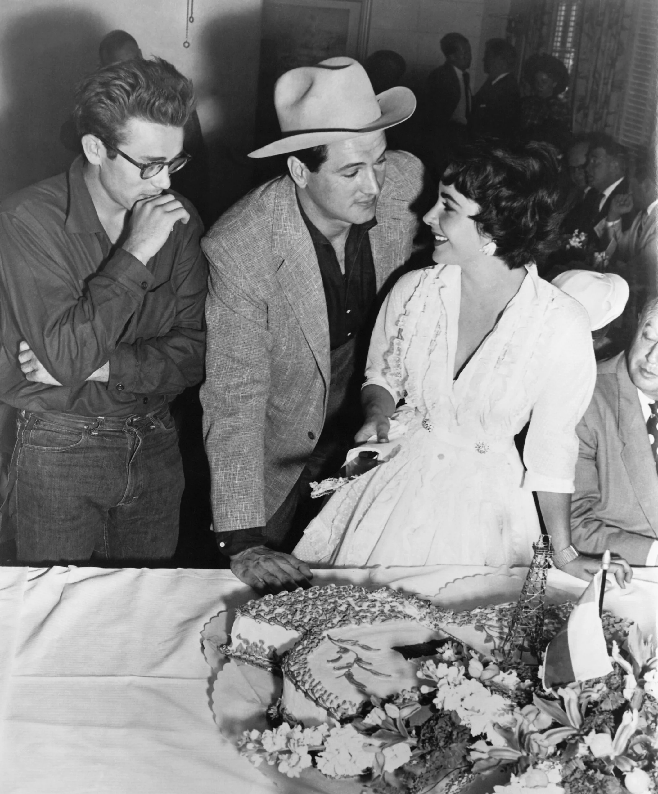 George Stephens presents the cast of his production, "Giant," to the Hollywood press at a luncheon at Warner Brothers Studio. Photo: Getty Images