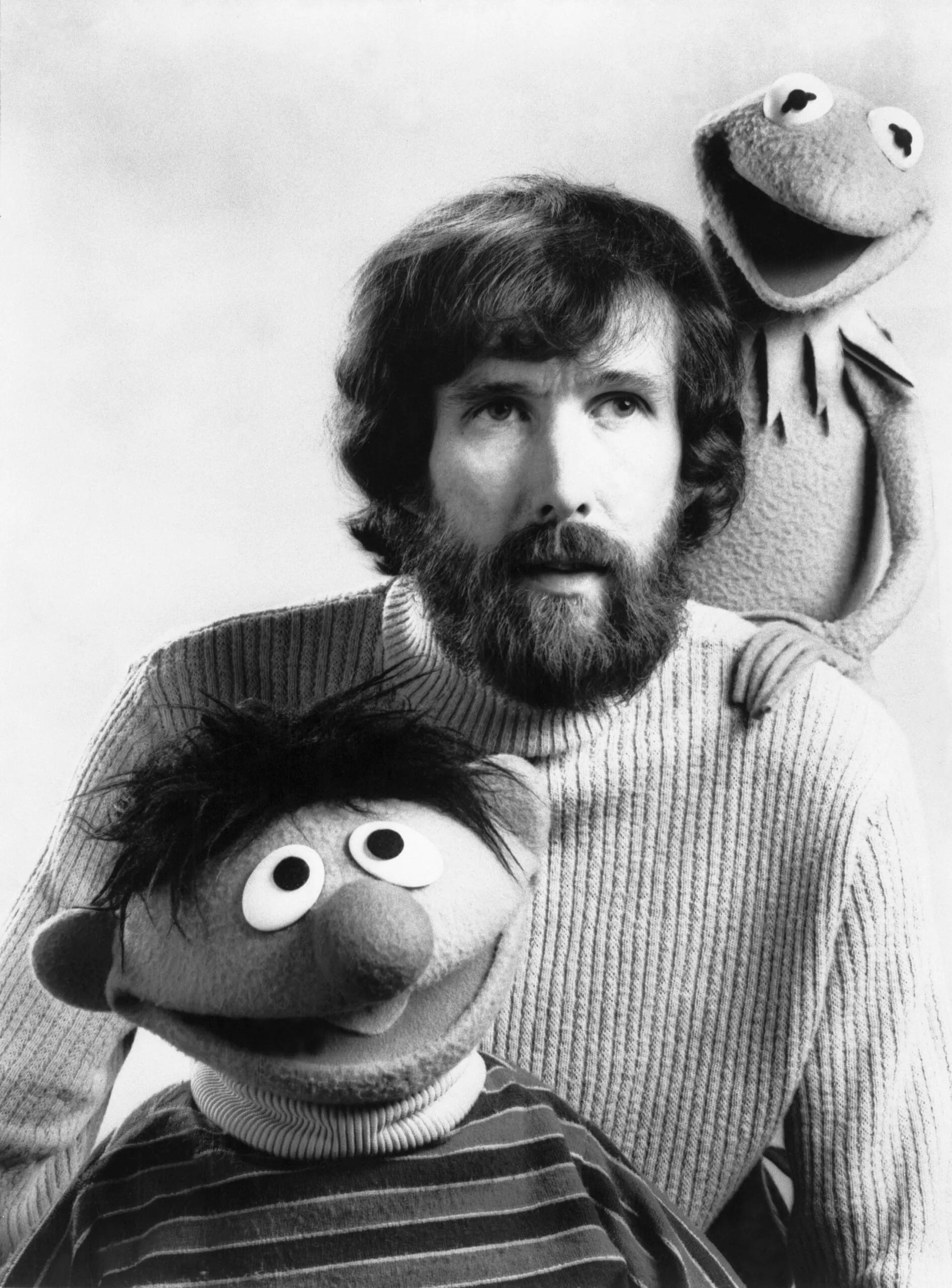 Jim Henson with two of his "Muppets", puppets Kermit The Frog and Ernie, from "Sesame Street". Photo: Getty Images