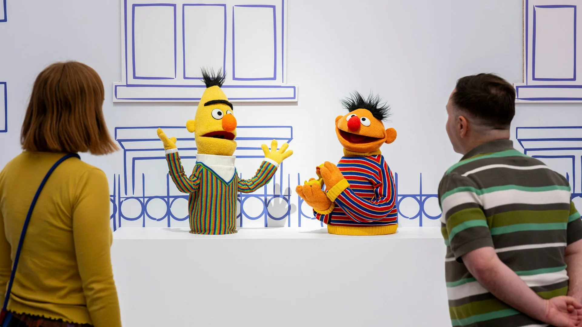 Puppet installations of Bert and Ernie of Sesame Street at Jim Henson Exhibition QAGOMA Brisbane