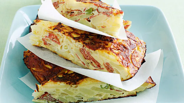 Potato and pastrami tortillas