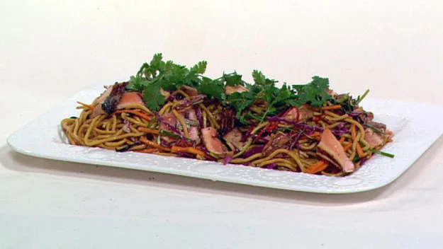Asian salmon and noodle salad