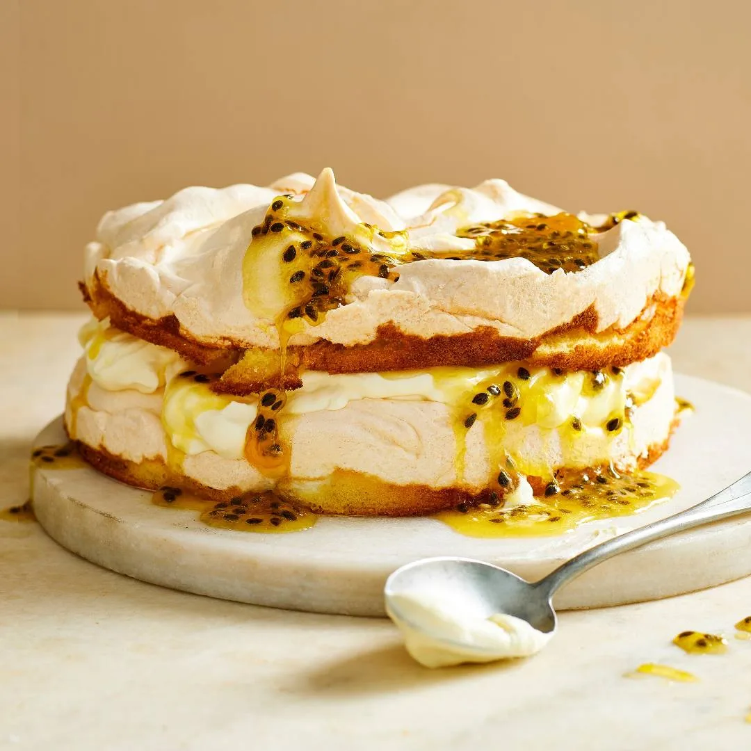 Passionfruit meringue cake