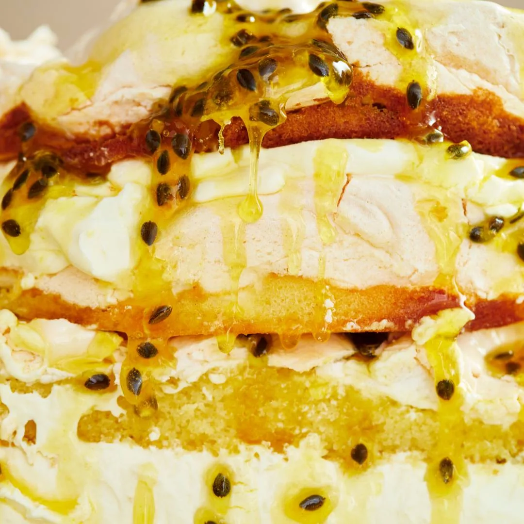 Passionfruit meringue cake