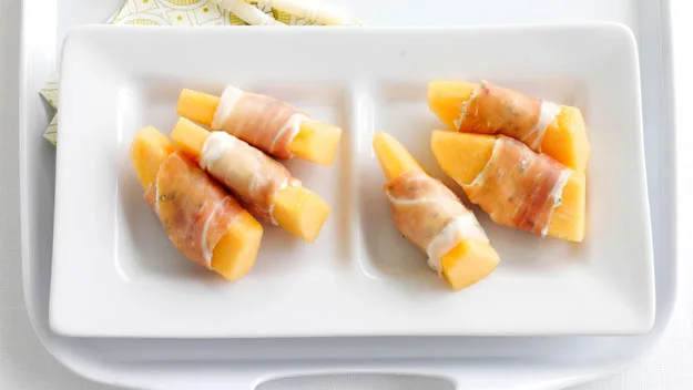 Ricotta-stuffed prosciutto and melon