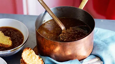 French onion soup with beer