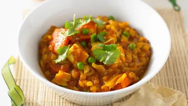 Dhal and paneer vegetable curry
