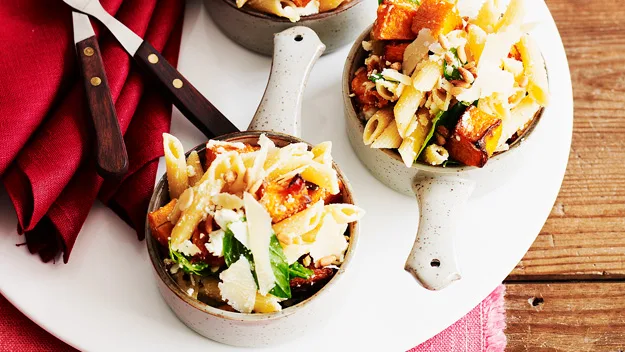 Pumpkin and pine nut penne