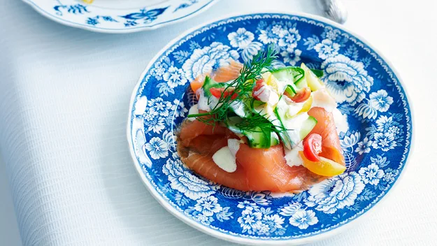 Smoked salmon and cucumber salad