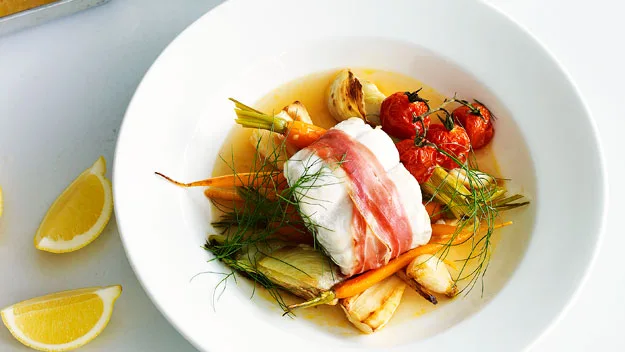 Snapper with roasted vegetables