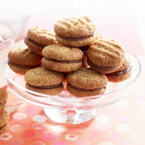 Kingston biscuits on a clear stand