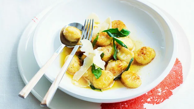 Hand-made gnocchi with butter and sage