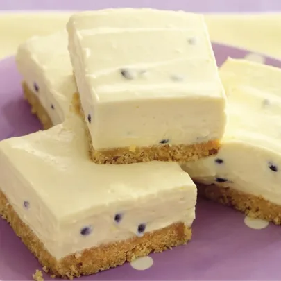 No bake passionfruit cheesecake squares