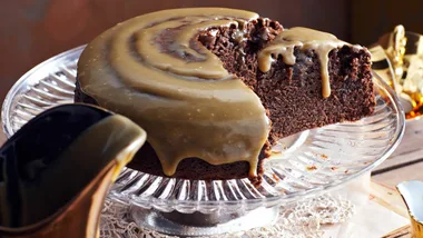 Golden Syrup Chocolate Cake with Fudge Icing