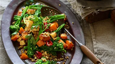 Warm Barley and Vegetable Salad