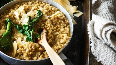 Barley Risotto with Wilted Kale