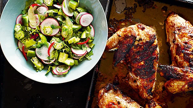 Lebanese chicken with radish salad