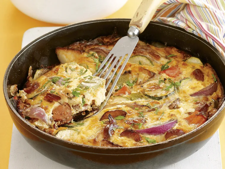 Chorizo and vegetable frittata