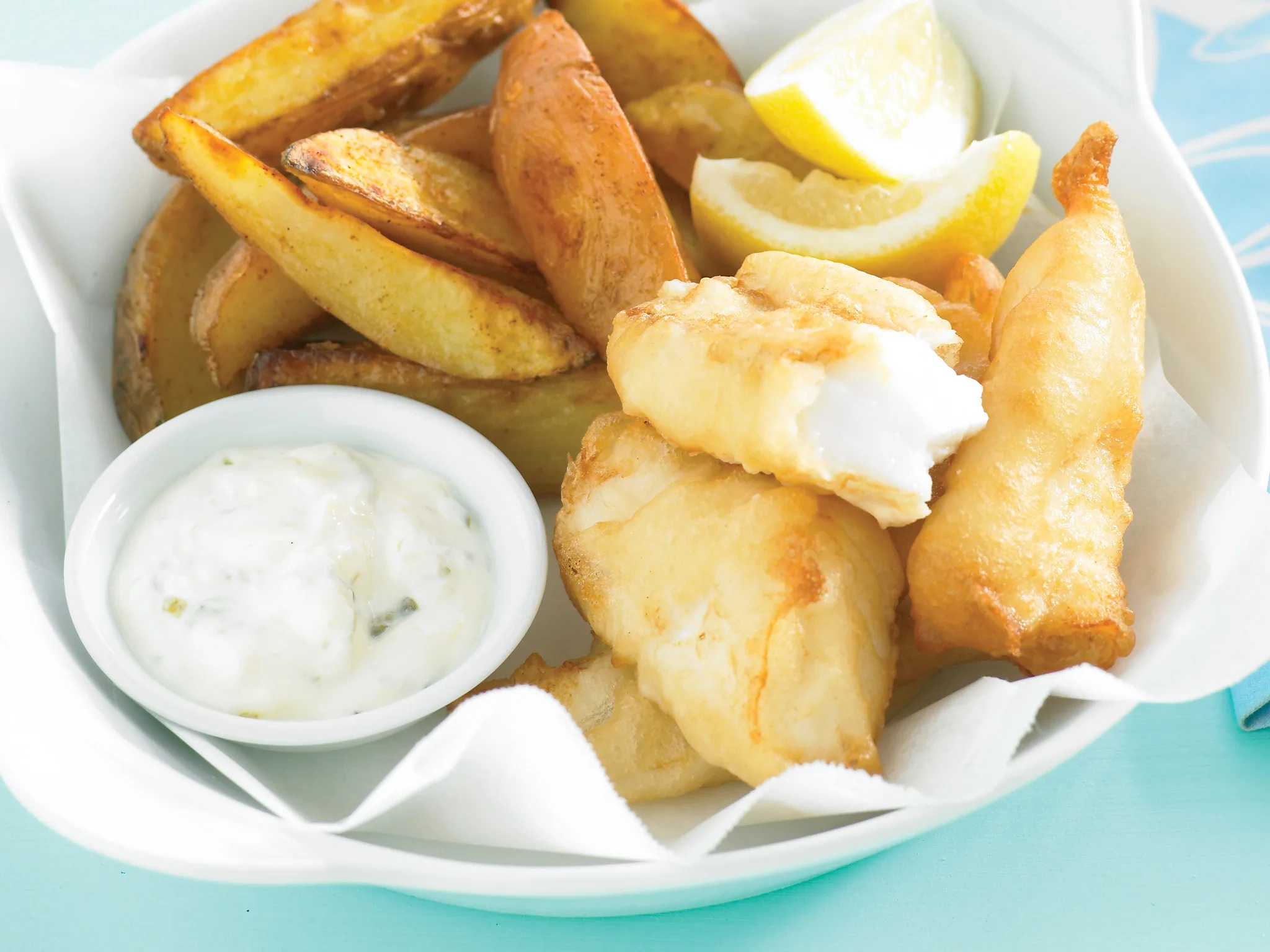 Beer-battered fish cocktails