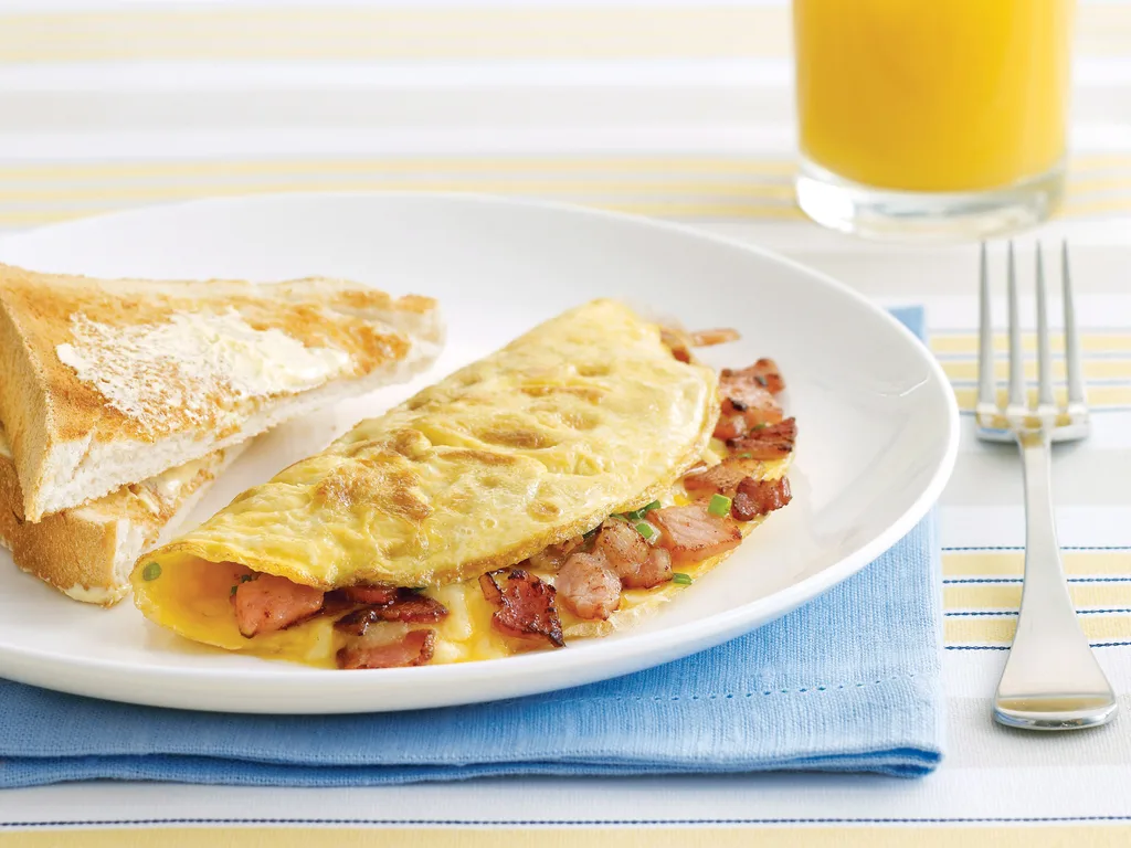 Bacon and cheese omelette