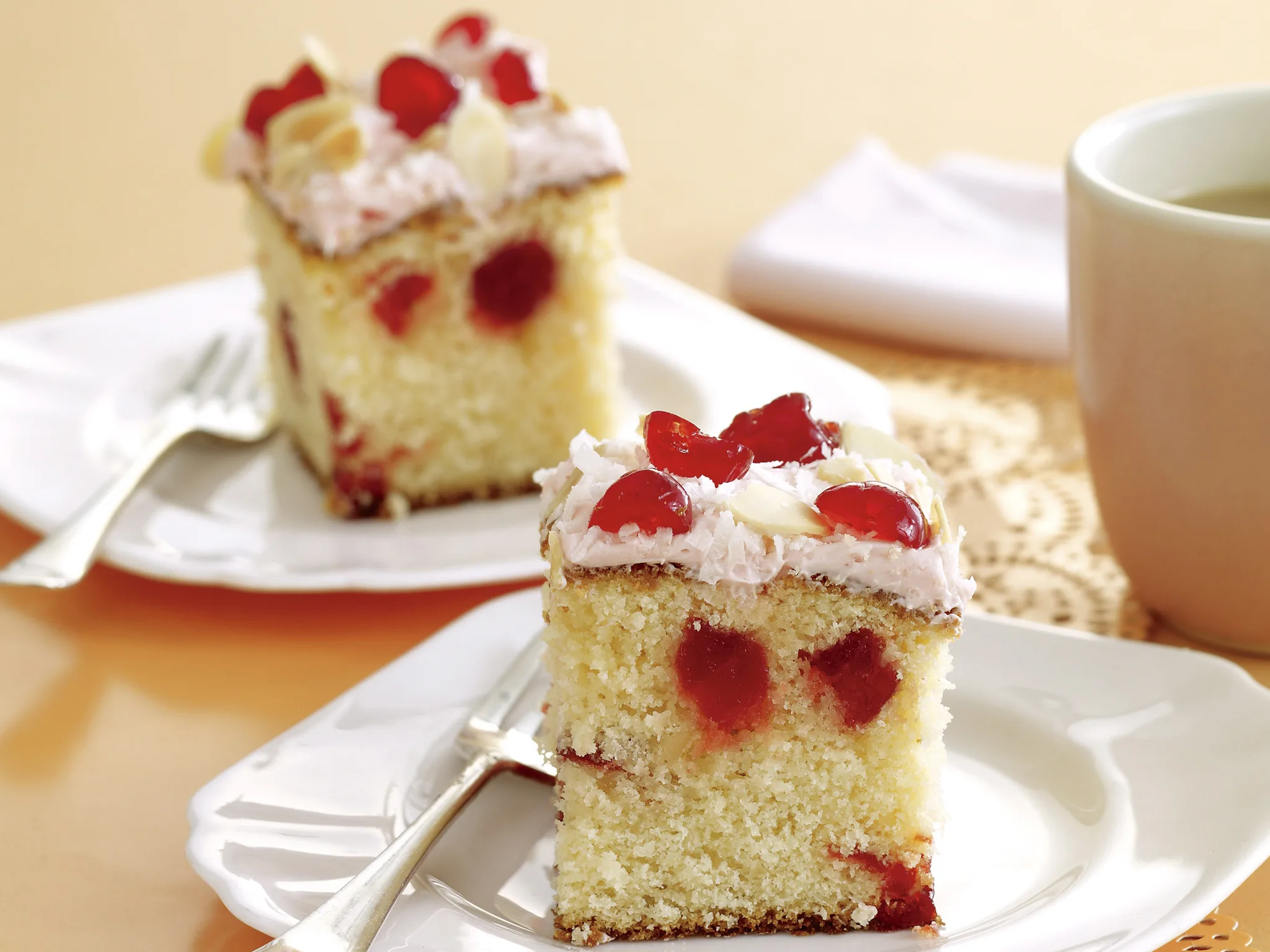 One-mix cakes - Cherry coconut cake