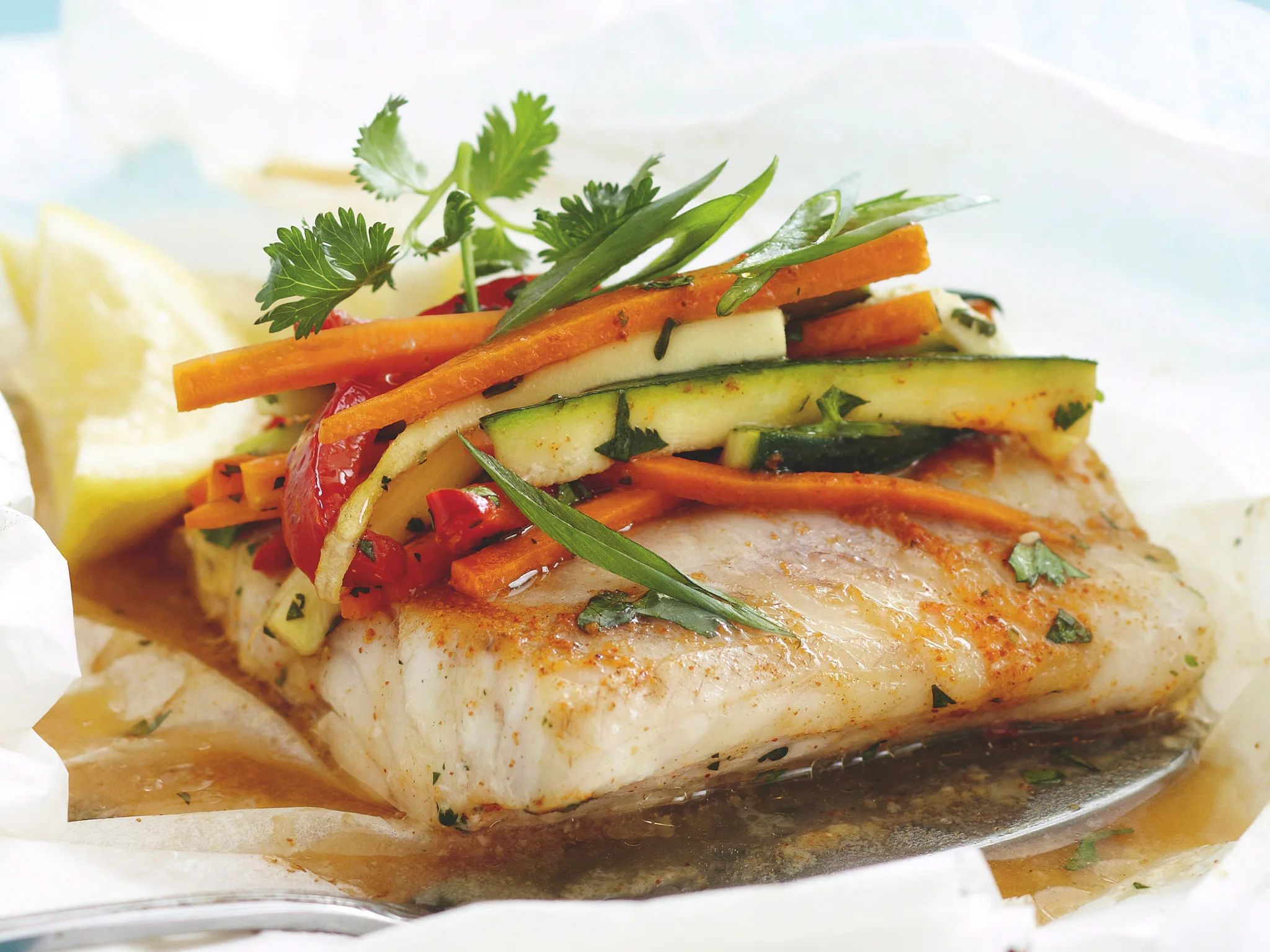 Frozen fish makeovers -  moroccan fish parcels