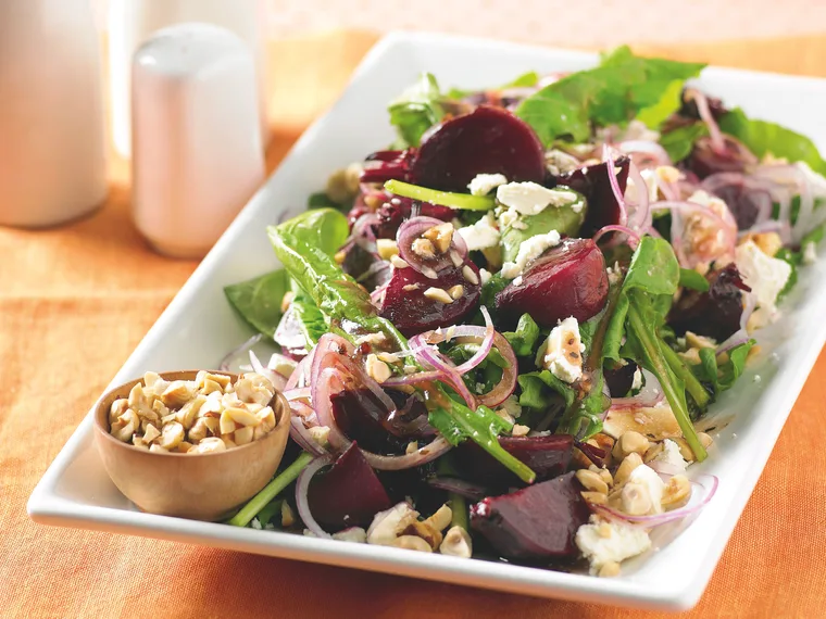 Caramelised Beetroot, Rocket and fetta Salad