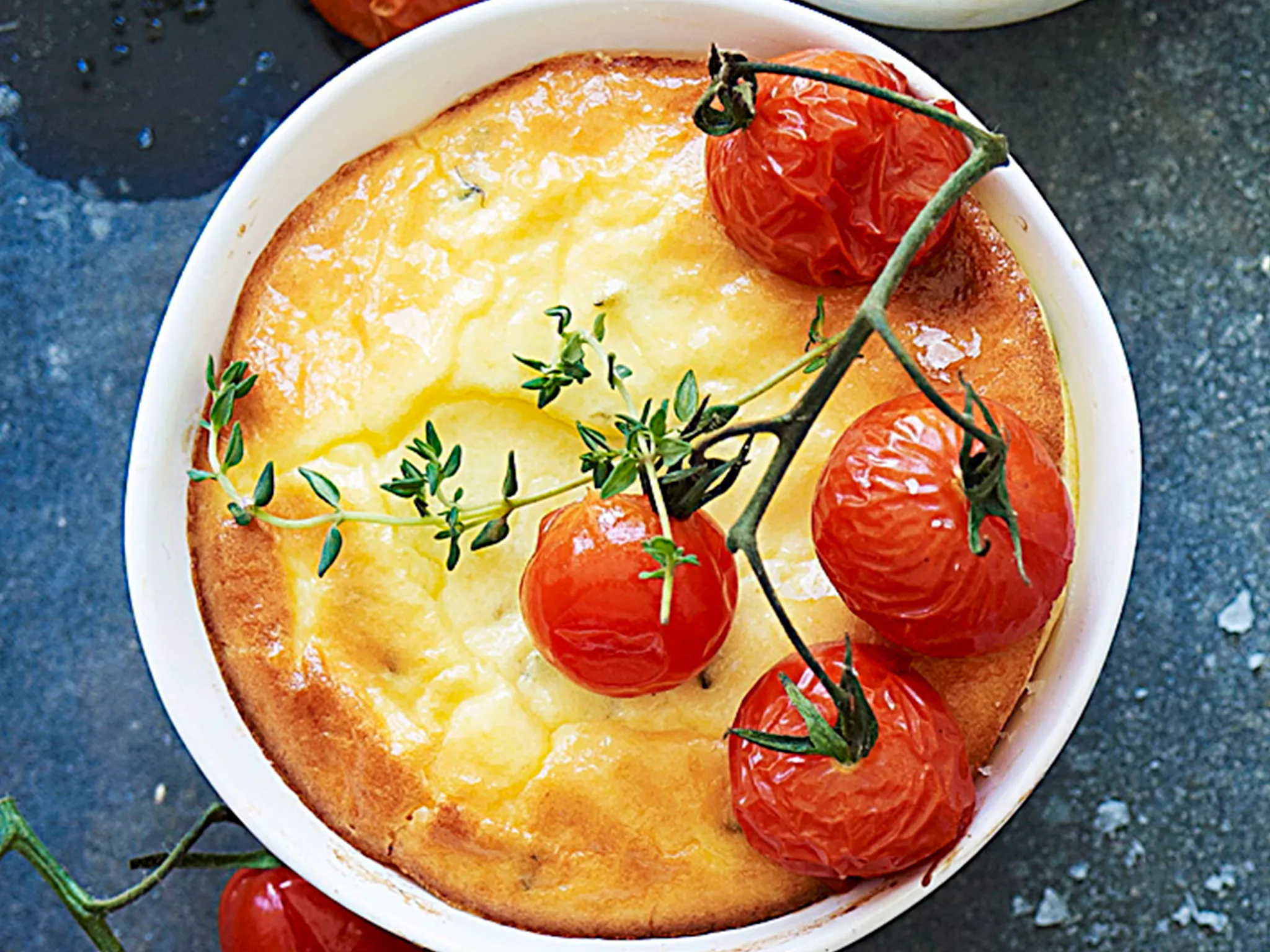 Baked ricotta with cherry tomatoes