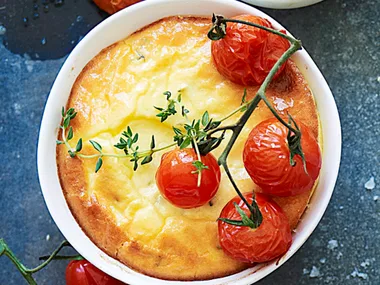 Baked ricotta with cherry tomatoes