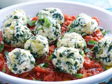 Rainbow chard and ricotta dumplings